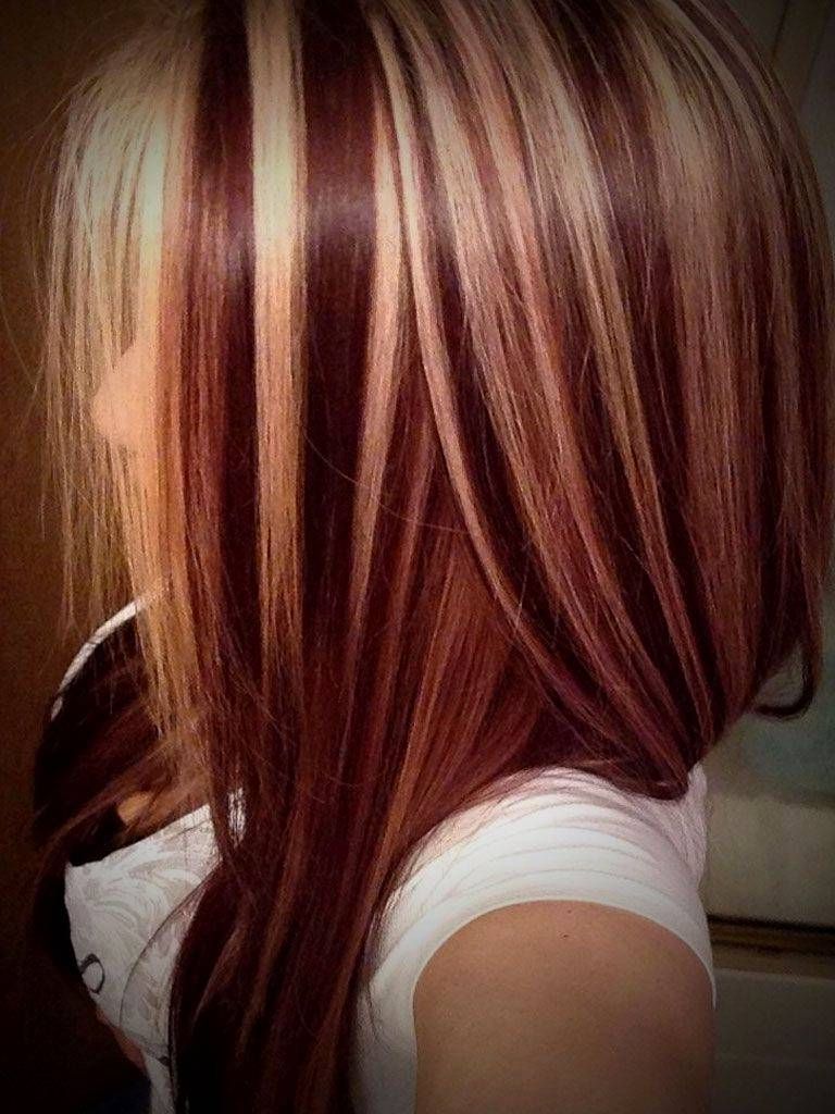 Red And Blonde Highlights On Short Hair – Curlyhairstyle (View 18 of 25)