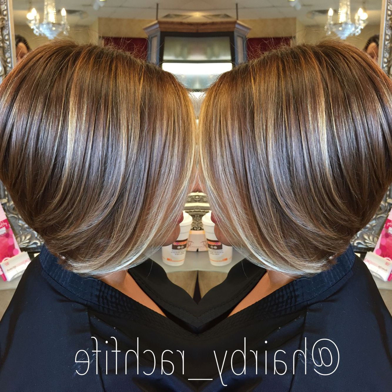 Short Bob Haircut With Subtle Balayage Highlights. Hairrachel For Black Wet Curly Bob Hairstyles With Subtle Highlights (Photo 14 of 25)
