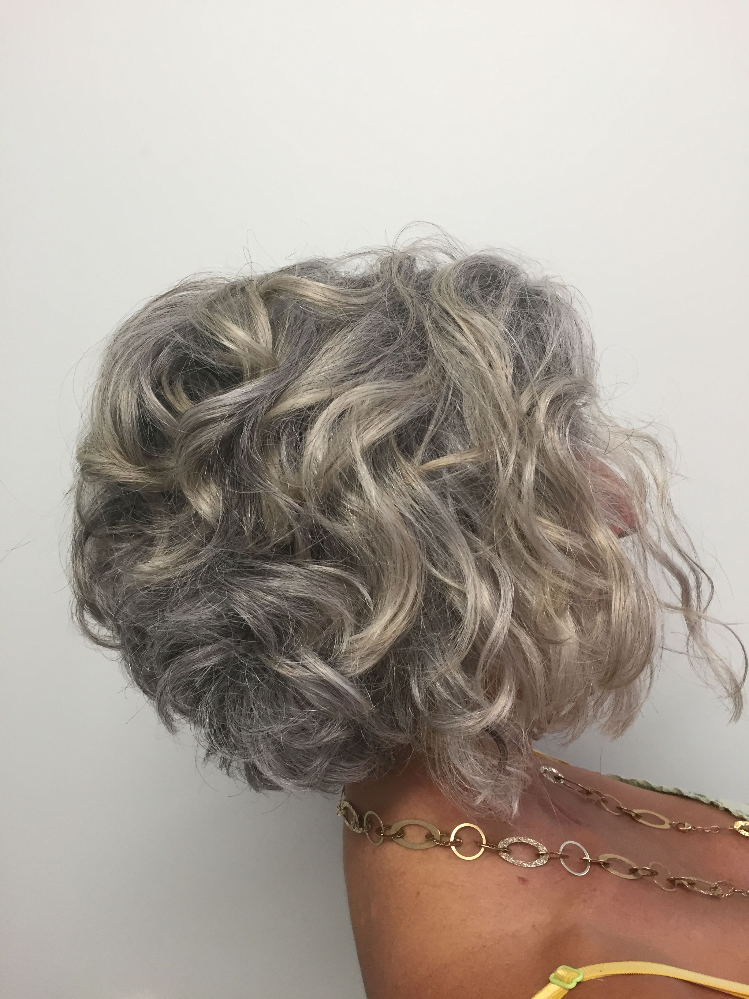 Short Curly Bob. Transitioning To Grey (View 10 of 25)