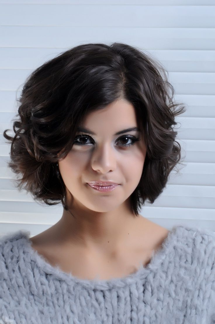 Short Curly Brunette Hairstyles | Brunette Short Haircuts For Women In Short Haircuts Curly Hair Round Face (Photo 7 of 25)