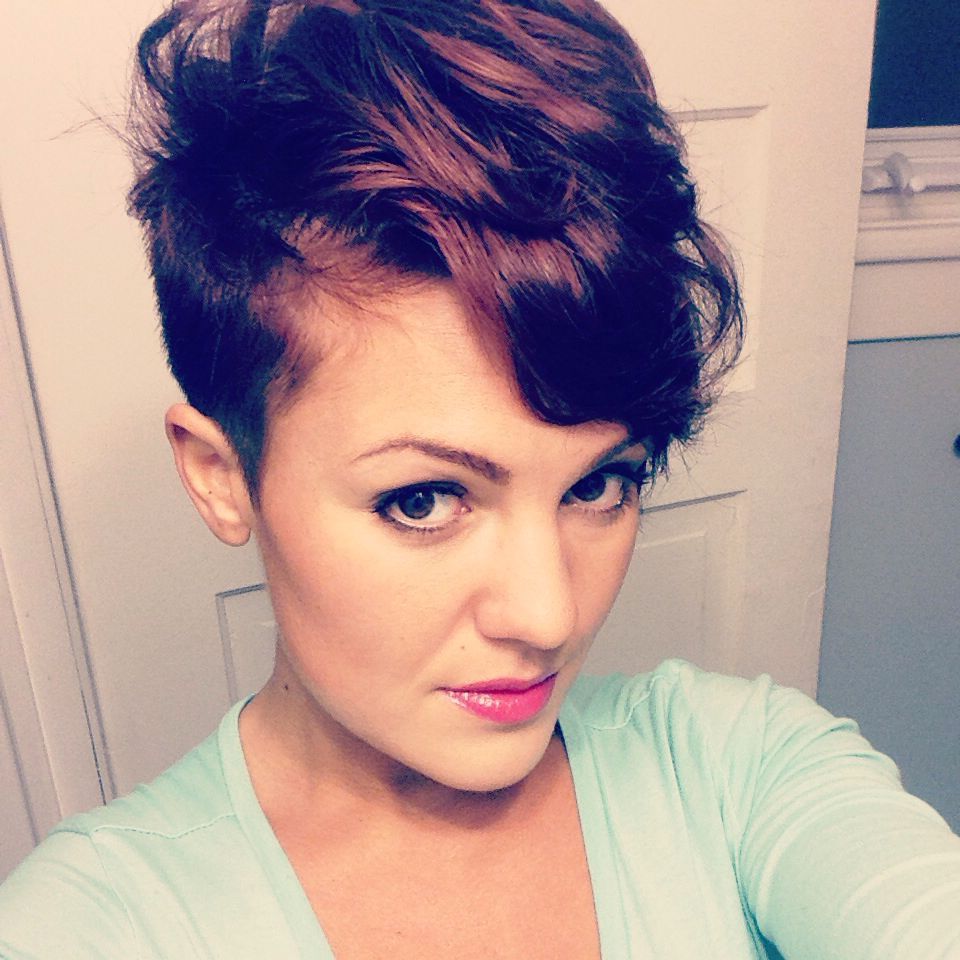 Short Curly Hair Shaved Side | Mohawk For The Woman | Pinterest In Short Hairstyles With Shaved Side (Photo 11 of 25)