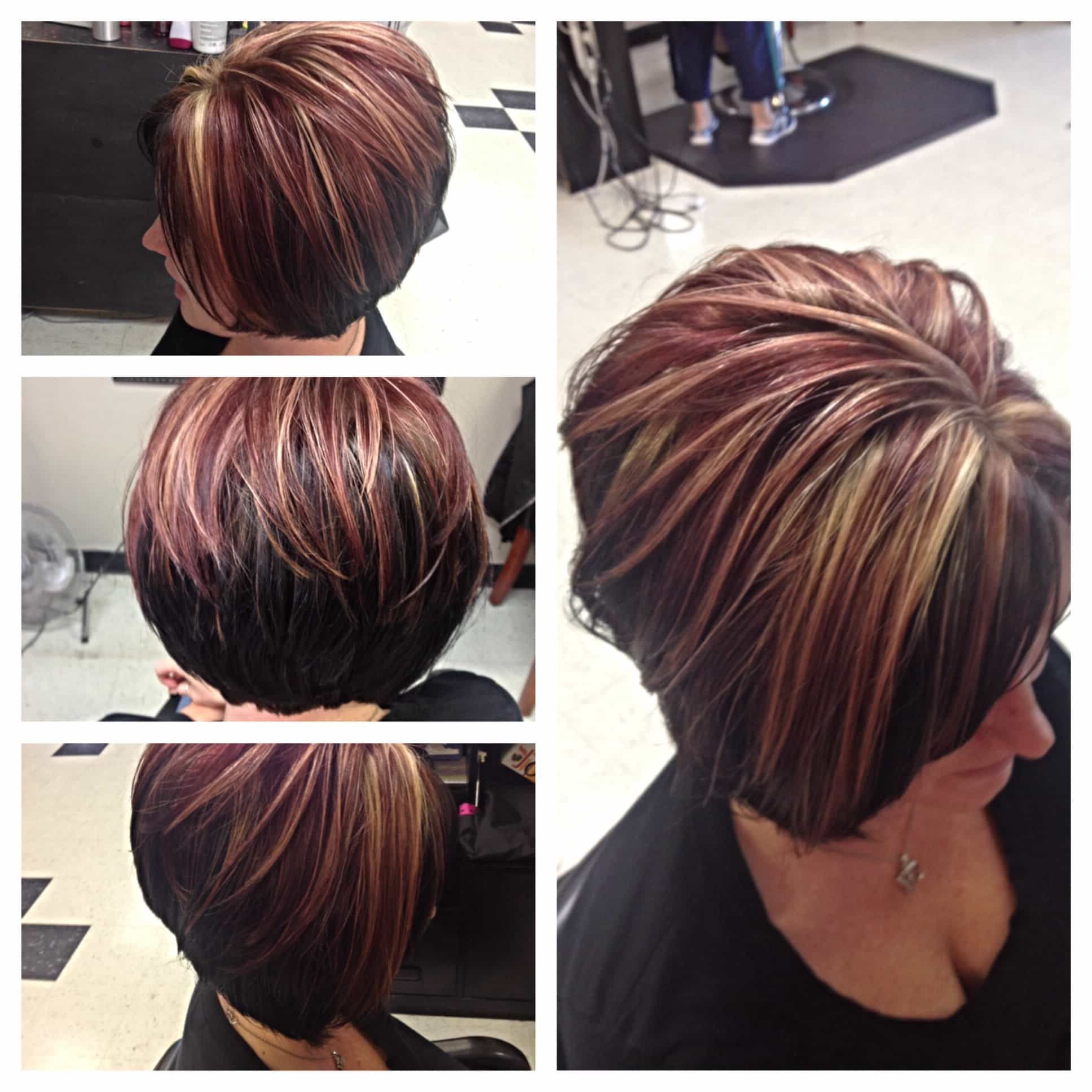 Short Haircuts For Brown Hair With Blonde Highlights And Red With Regard To Short Hairstyles With Red Highlights (View 6 of 25)