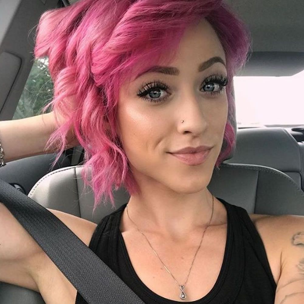 Short Hairstyles Pink Hair Colors 2018 – Hairstyles In Pinks Short Haircuts (Photo 15 of 25)