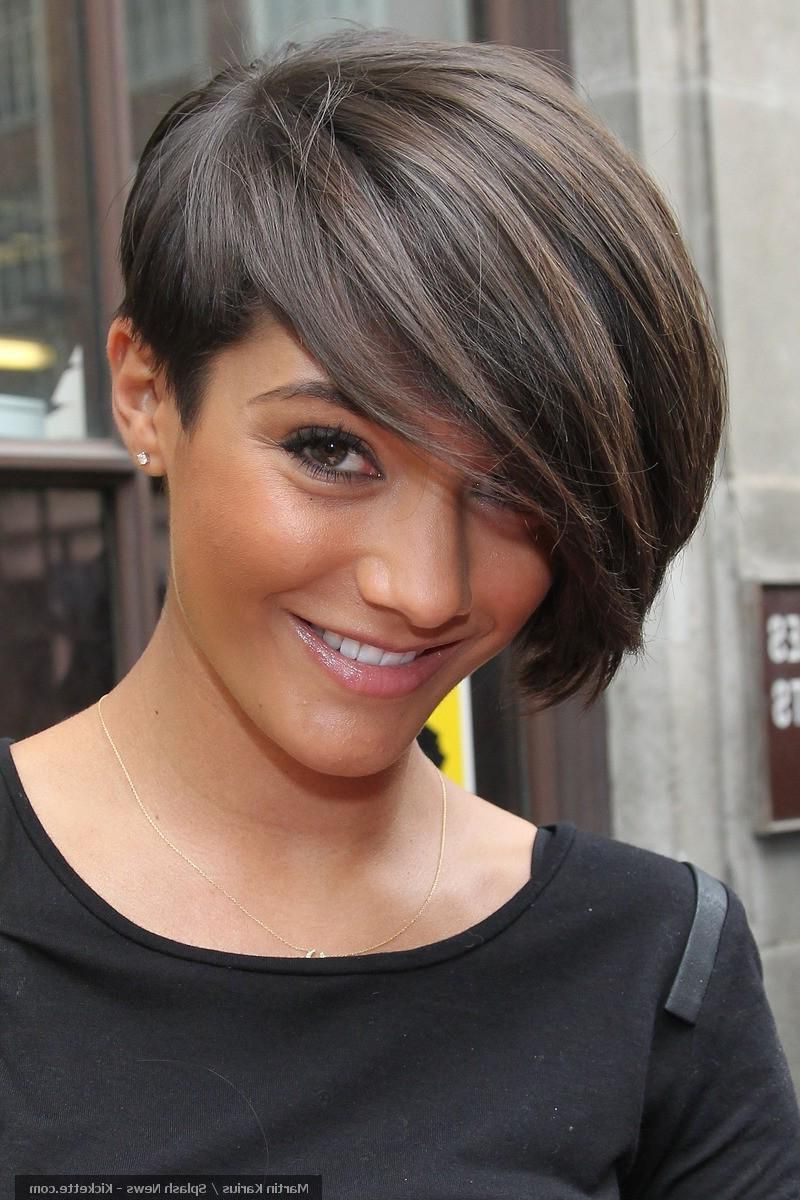Short, Pixie Hairstyle With Heavy Side Swept Fringe | Hairstyles Intended For Short Haircuts With Side Swept Bangs (View 10 of 25)