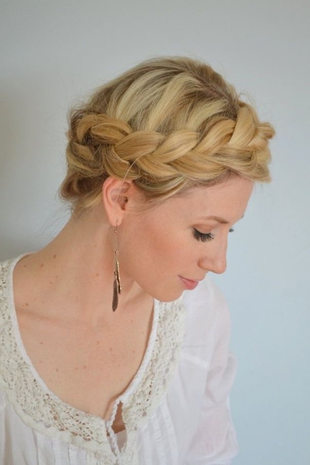 The Boho Crown Braid Tutorial – – Little Miss Momma Throughout Braided Crown Ponytails For Round Faces (View 8 of 25)