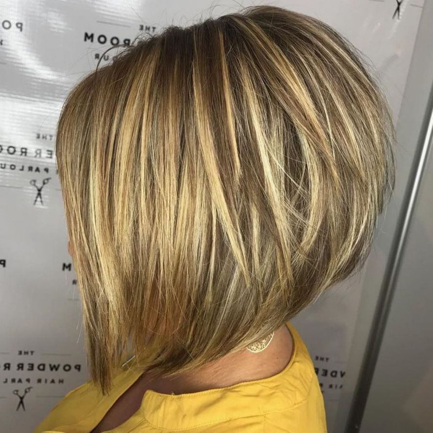 The Full Stack: 50 Hottest Stacked Haircuts In 2018 | A Layered Bob Inside Stacked Blonde Balayage Bob Hairstyles (View 2 of 25)