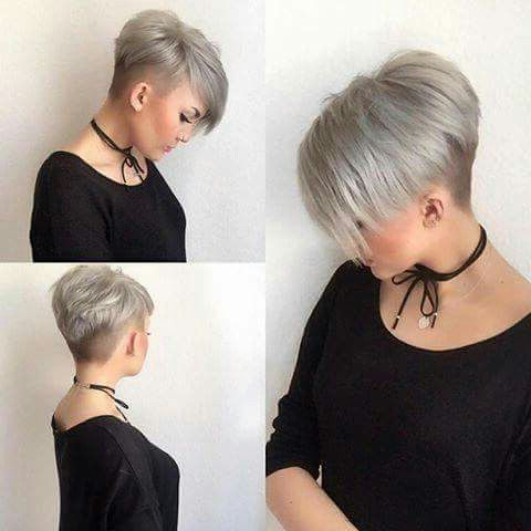 This Is Very Much Like My Current Haircut. | Hairstyles | Pinterest Intended For Bronde Balayage Pixie Haircuts With V Cut Nape (Photo 22 of 25)