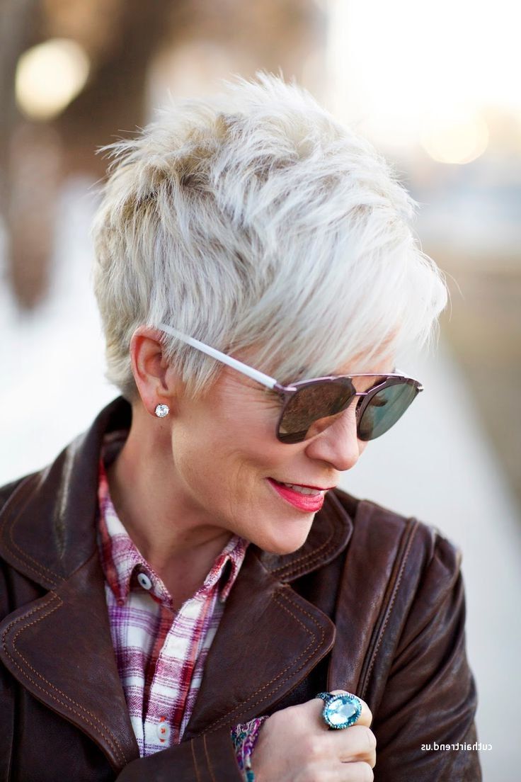 Unique Short Hairstyles For Grey Hair And Glasses Intended For Short Hairstyles For Grey Hair (View 3 of 25)