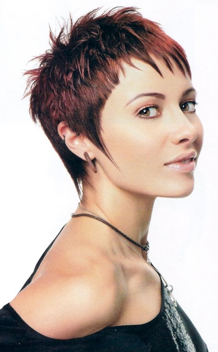 Very Short Edgy Spikey Haircut Pictures Two Side Views Design Throughout Short Edgy Haircuts For Girls (Photo 12 of 25)