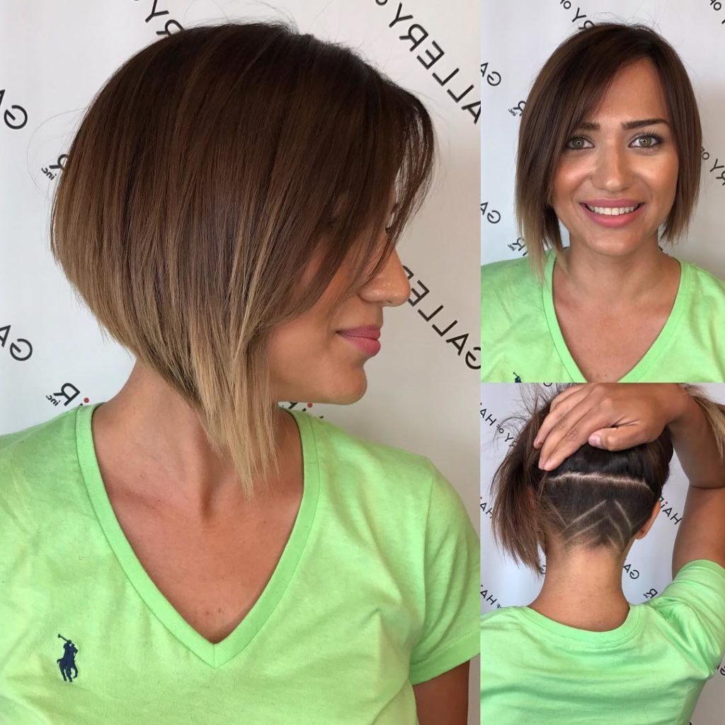 Women's Asymmetric Inverted Bob With Side Swept Bangs And Undercut Intended For Short Haircuts With Side Swept Bangs (View 11 of 25)