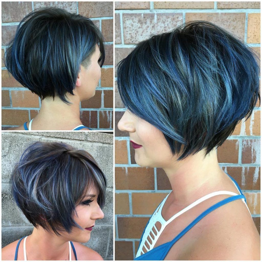Women's Graduated Messy Textured Bob With Side Swept Bangs And Icy For Short Hairstyles With Fringe (Photo 10 of 25)