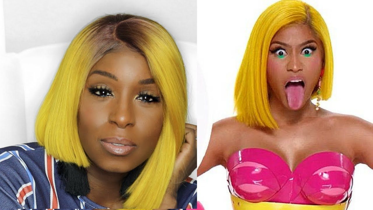 Yellow Hair Bob Ft. Nobel Hair 613 Lace Front Wig – Nicki Minaj With Regard To Nicki Minaj Short Haircuts (Photo 20 of 25)