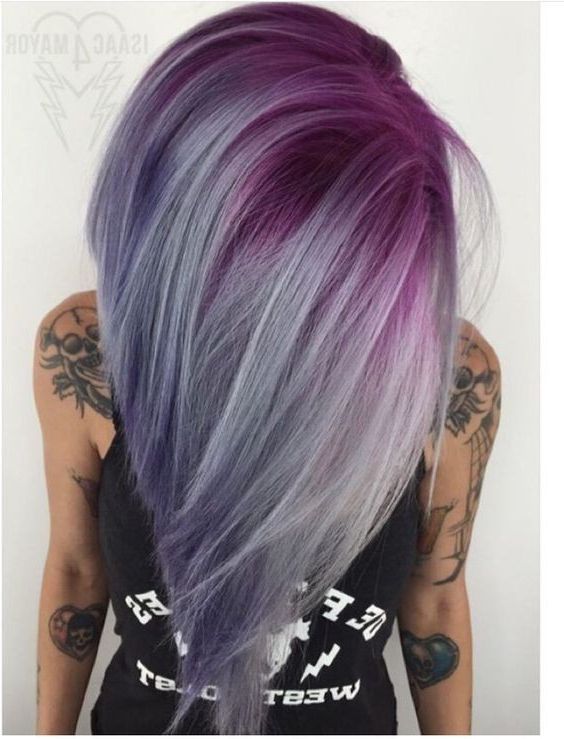 10 Pastel Hair Color Ideas With Blonde, Silver, Purple, Pink With Regard To Silver Bob Hairstyles With Hint Of Purple (View 13 of 25)
