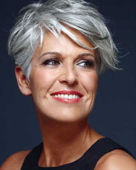 20 Hottest Short Hairstyles For Older Women | My Style | Pinterest With Airy Gray Pixie Hairstyles With Lots Of Layers (Photo 7 of 25)