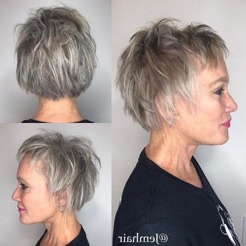 32 Flattering Short Haircuts For Older Women In 2018 Regarding Airy Gray Pixie Hairstyles With Lots Of Layers (Photo 10 of 25)