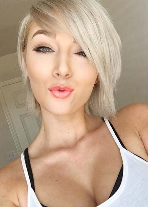55 Incredible Short Bob Hairstyles & Haircuts With Bangs | Fashionisers For Layered Platinum Bob Hairstyles (View 21 of 25)