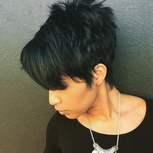 60 Great Short Hairstyles For Black Women In 2018 | Hair | Pinterest Pertaining To Black Choppy Pixie Hairstyles With Red Bangs (Photo 17 of 25)
