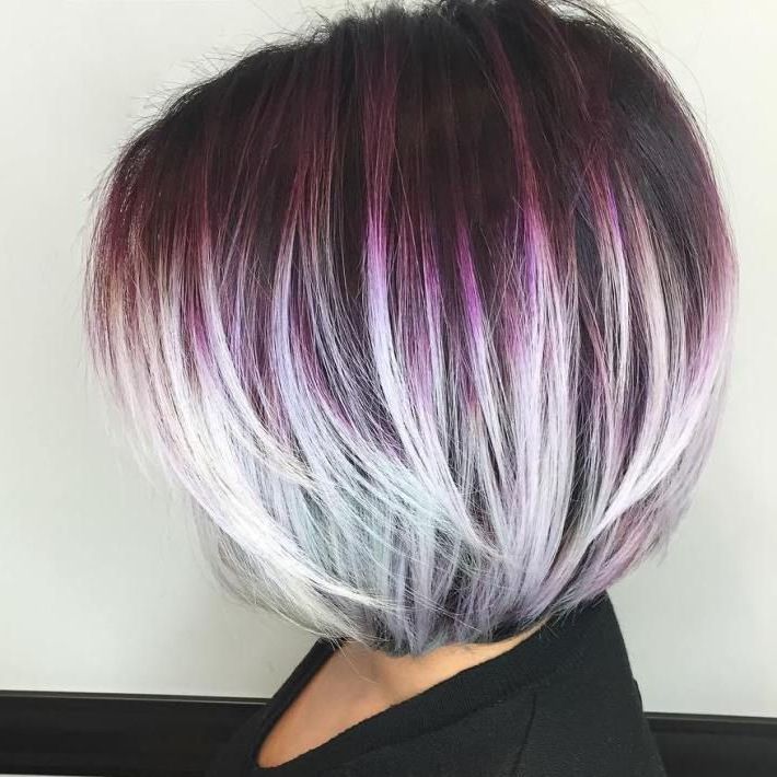 60 Layered Bob Styles: Modern Haircuts With Layers For Any Occasion For Silver Bob Hairstyles With Hint Of Purple (Photo 3 of 25)
