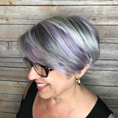 90 Classy And Simple Short Hairstyles For Women Over 50 | Bobs Inside Silver Bob Hairstyles With Hint Of Purple (Photo 4 of 25)