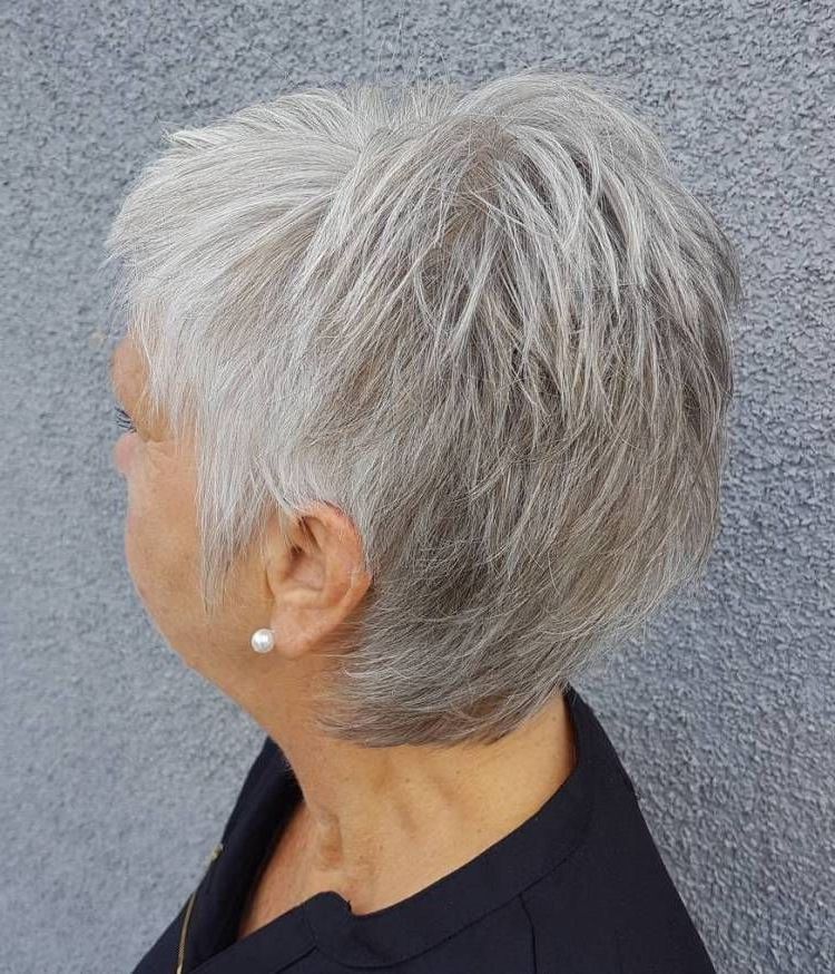 90 Classy And Simple Short Hairstyles For Women Over 50 | Haircuts Inside Airy Gray Pixie Hairstyles With Lots Of Layers (View 2 of 25)