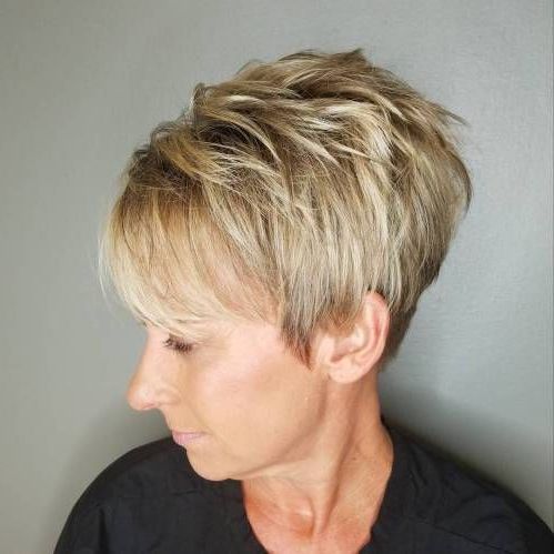 90 Classy And Simple Short Hairstyles For Women Over 50 | Pixies Inside Choppy Pixie Hairstyles With Tapered Nape (View 2 of 25)