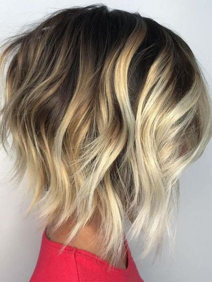 Blonde Balayage Hair Color Ideas For Angled Bob Hairstyles 2018 With Blonde Balayage Bob Hairstyles With Angled Layers (View 1 of 25)