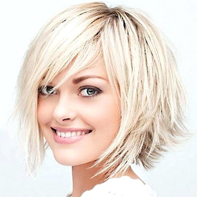 Layered Bob With Side Bangs Layered Bob Hairstyles With Side Bangs Regarding Short Layered Blonde Hairstyles (View 16 of 25)