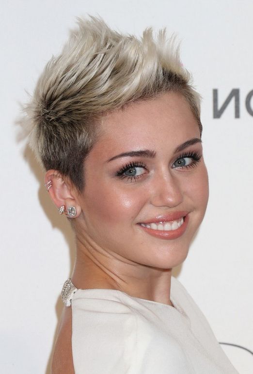 Miley Cyrus Hairstyles – Celebrity Latest Hairstyles 2016 Intended For Two Tone Spiky Short Haircuts (View 15 of 25)