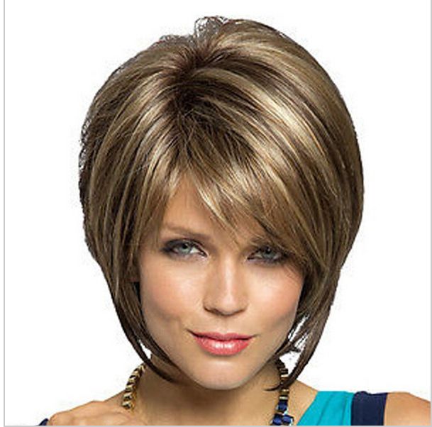 New Stylish Synthetic Wigs Pixie Cut Wig Short Straight Hair Brown With Pixie Bob Hairstyles With Blonde Babylights (Photo 21 of 25)