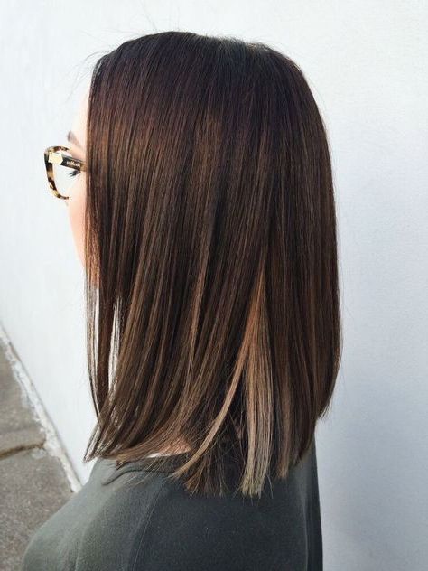 One Length Below The Shoulder | One Length In 2018 | Pinterest Throughout One Length Balayage Bob Hairstyles With Bangs (Photo 7 of 25)