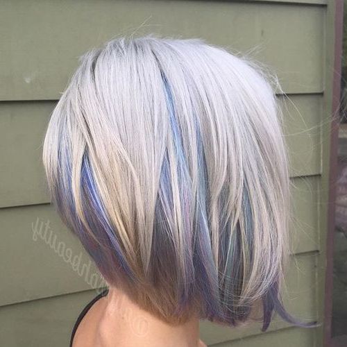Pastel Hair Guide: 40 Shades Of Pastel Hair Color Pertaining To Silver Bob Hairstyles With Hint Of Purple (Photo 9 of 25)