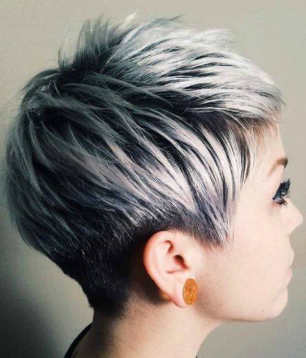 Silver Ombre Hair | Hair | Pinterest | Short Hair Styles, Hair And In Voluminous Gray Pixie Haircuts (Photo 3 of 25)