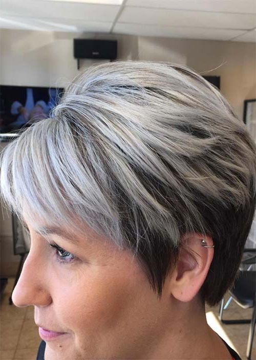 Top 51 Haircuts & Hairstyles For Women Over 50 – Glowsly Inside Gray Pixie Hairstyles For Over  (View 5 of 25)