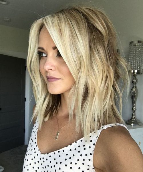 10 Stylish & Sweet Lob Haircut Ideas, Shoulder Length Hairstyles 2019 Regarding Current Long Layers For Messy Lob Hairstyles (View 11 of 25)