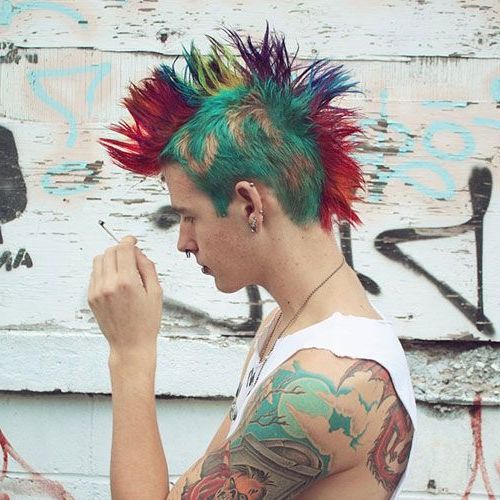 21 Punk Hairstyles For Guys | Goth, Punk, & Emo | Hair, Punk, Hair Inside Mohawk Hairstyles With Vibrant Hues (View 7 of 25)