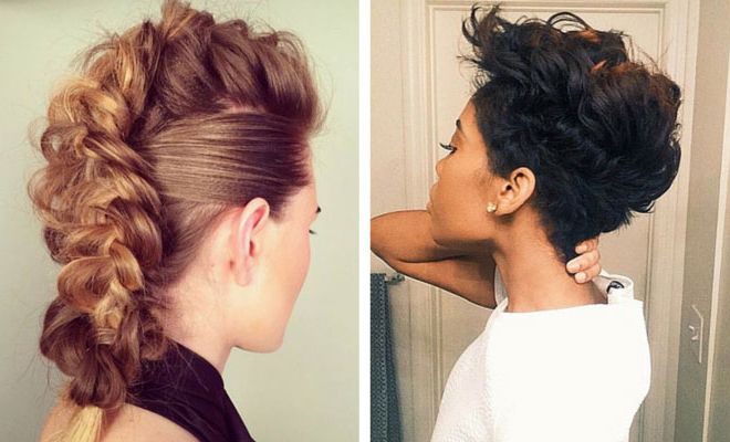 23 Faux Hawk Hairstyles For Women | Stayglam With Regard To Black Braided Faux Hawk Hairstyles (View 6 of 25)