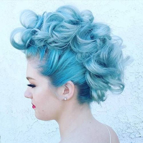 25 Exquisite Curly Mohawk Hairstyles For Girls And Women | Jevin's For Textured Blue Mohawk Hairstyles (View 3 of 25)