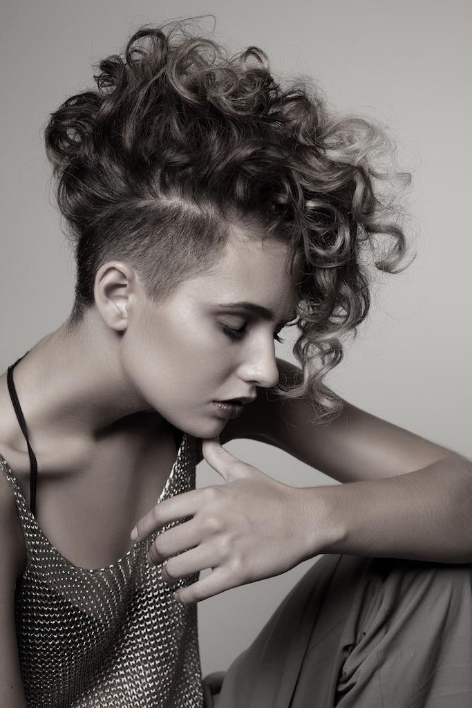 25 Exquisite Curly Mohawk Hairstyles For Girls & Women In Side Mohawk Hairstyles (Photo 11 of 25)