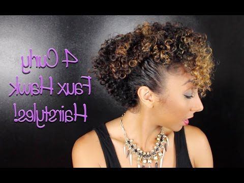 4 Curly Faux Hawk Hairstyles! | Biancareneetoday – Youtube Pertaining To Curly Style Faux Hawk Hairstyles (Photo 23 of 25)
