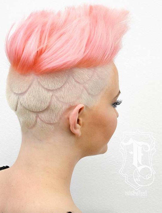 45 Undercut Hairstyles With Hair Tattoos For Women | Fashionisers Within Hot Pink Fire Mohawk Hairstyles (View 22 of 25)
