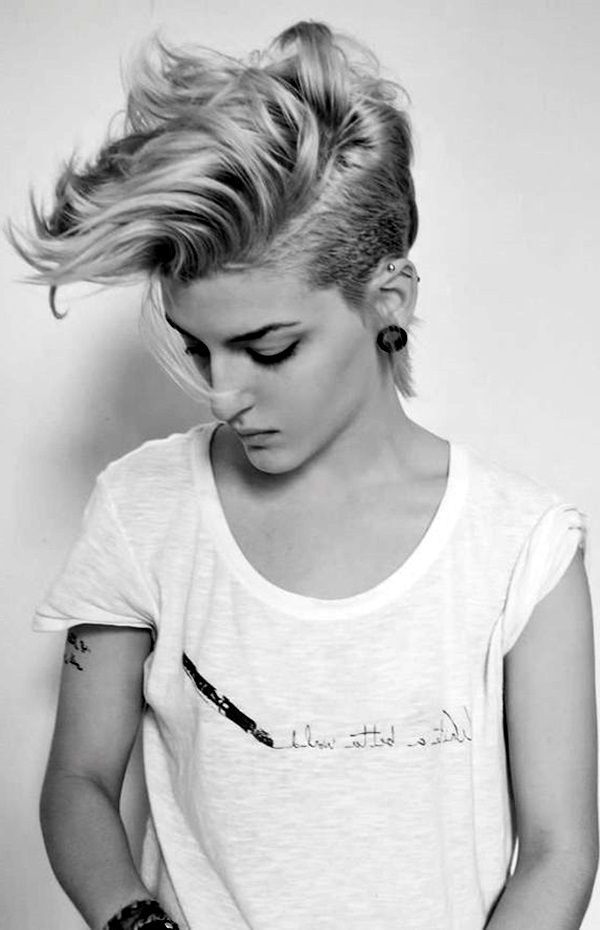 45 Voguish Mohawk Hairstyles For Women |  Hair  | Short Hair Styles With Bleached Feminine Mohawk Hairstyles (Photo 19 of 25)