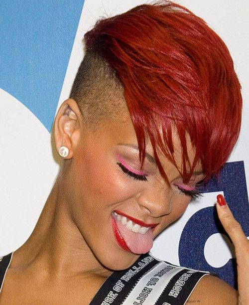 50 Mohawk Hairstyles For Black Women | Mohawk Styles | Pinterest With Vibrant Red Mohawk Updo Hairstyles (View 5 of 25)