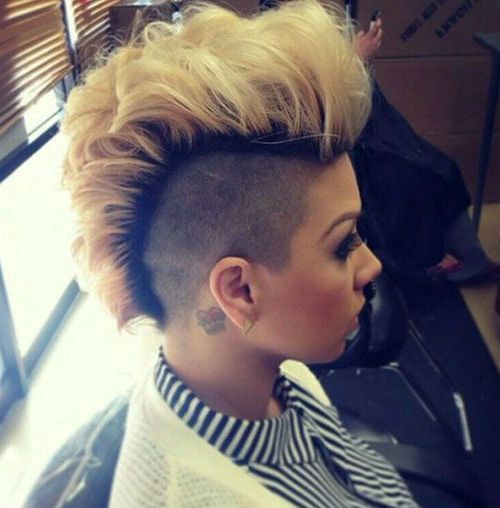 50 Mohawk Hairstyles For Black Women | Stayglam Hairstyles Throughout Blonde Mohawk Hairstyles (Photo 3 of 25)