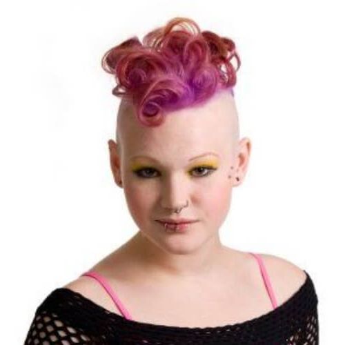 50 Sweet Curly Mohawk Ideas | Hair Motive Hair Motive Pertaining To Pink And Purple Mohawk Hairstyles (View 18 of 25)