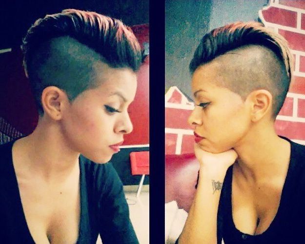 A Gorgeous Black Woman With A Mohawk Undercut Hairstyle And Dyed For The Pixie Slash Mohawk Hairstyles (Photo 10 of 25)
