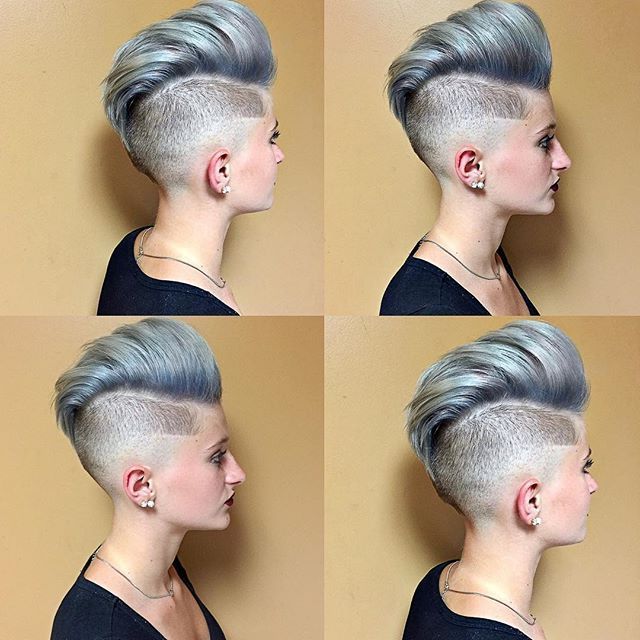 Clipper Cut And Silver Gray Hair Colormikey. Hot Beauty Magazine Regarding Stunning Silver Mohawk Hairstyles (Photo 8 of 25)