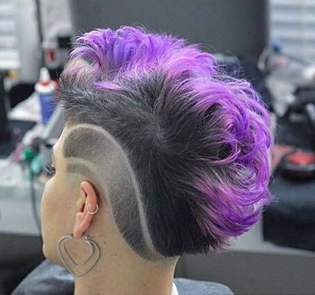 Colored Hair. Fierce Haircut. Addedchunkydiva | Hair Parts Throughout Extravagant Purple Mohawk Hairstyles (Photo 23 of 25)