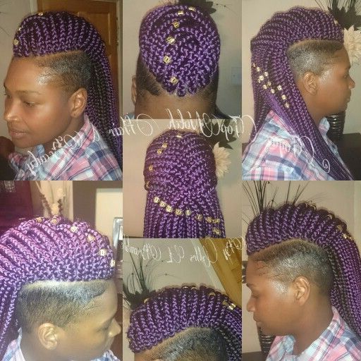Colour Purple, Boxbraids – Mohawk! Caribbean Twist, Inspired Inside Lavender Braided Mohawk Hairstyles (Photo 5 of 25)