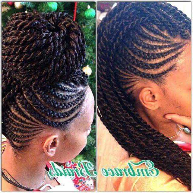 Cornrows & Twistsso Cute! Try This With Dark Red/auburn With Regard To Braided Mohawk Hairstyles (View 8 of 25)