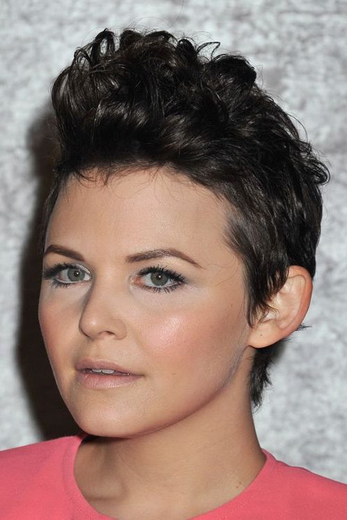 Ginnifer Goodwin Short Hair | Ginnifer Goodwin Curly Black Faux Hawk In Curly Style Faux Hawk Hairstyles (View 20 of 25)
